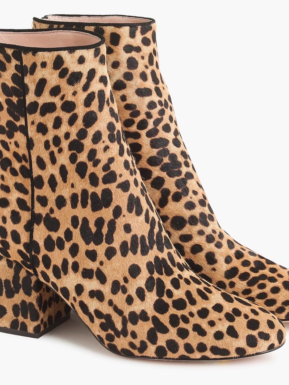 J.Crew Sadie Leopard Calf Hair Ankle Boots Size 8 NWOB